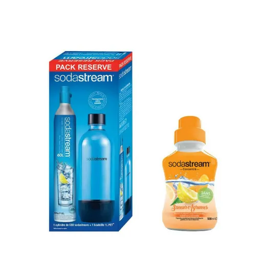 Picture of SODASTREAM Pack CO2 Cylinder 60L - 1 bottle PET 1L - Citrus Concentrate 500 ml