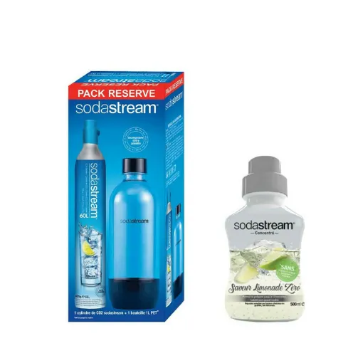 Picture of SODASTREAM Pack CO2 Cylinder 60L - 1 bottle PET 1L - Concentrated Lemonade zero 500 ml