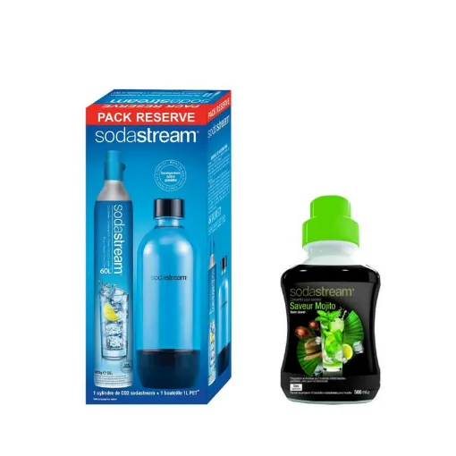 Picture of SODASTREAM Pack CO2 Cylinder 60L - 1 PET bottle 1L - Mojito Concentrate 500 ml