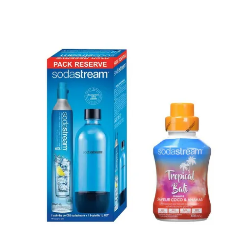 Picture of SODASTREAM Pack CO2 Cylinder 60L - 1 bottle PET 1L - Coco Pineapple Concentrate 500 ml