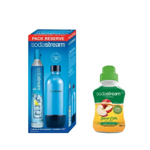 Picture of SODASTREAM Pack CO2 Cylinder 60L - 1 bottle PET 1L - Cider Concentrate 500 ml