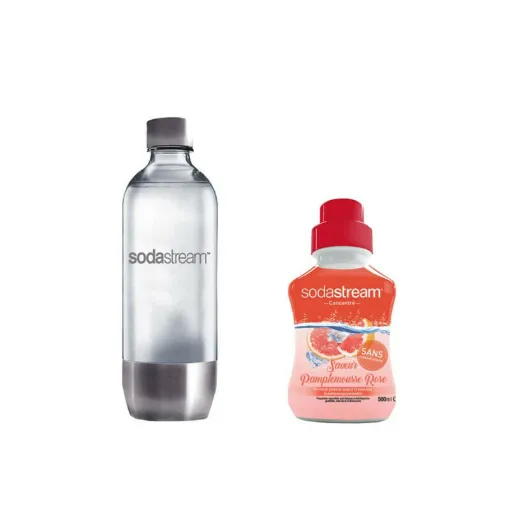 Picture of SODASTREAM Bottle PET Metal Base Pack 1L - Pink Grapefruit Concentrate 500 ml