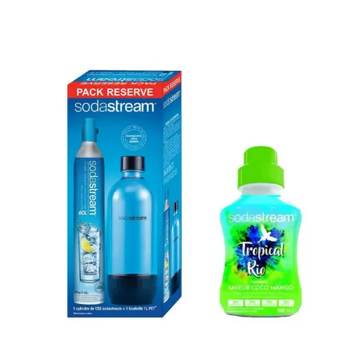 Picture of SODASTREAM Pack CO2 Cylinder 60L - 1 bottle PET 1L - Coco mango concentrate 500 ml