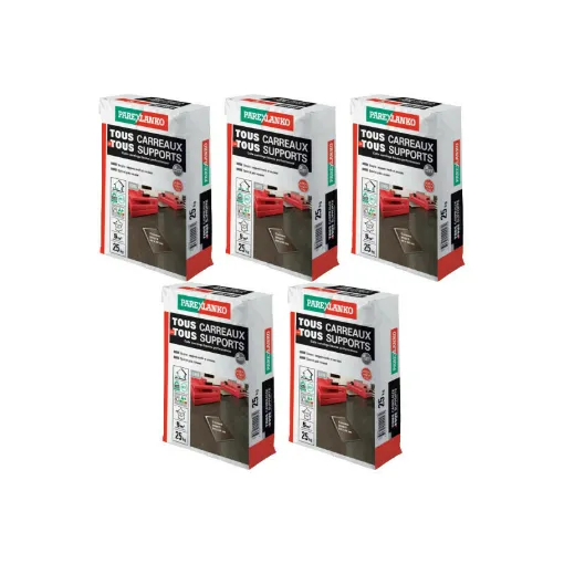 Picture of Set of 5 PAREXLANKO improved tile adhesives All tiles all supports - Grey - 125 kg