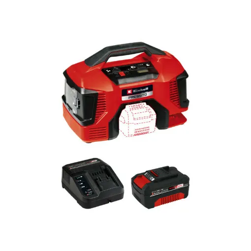 Picture of EINHELL 18V Power X-Change Air Compressor Pack - PRESSITO 18/21- Starter Kit Power 4.0Ah