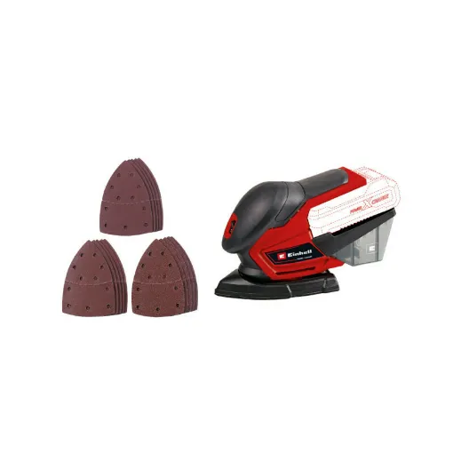 Picture of Pack EINHELL Multi 18V Power X-Change Sander - TE-OS 18/150 Li - Solo - Without battery and charger - Set of 15 abrasive