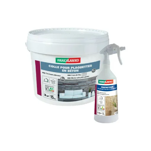 Picture of Pack PAREXLANKO - Glue for grey concrete slabs - 15kg - Protector for facing slabs - 1L