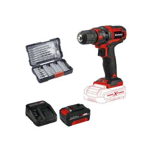 Picture of Pack EINHELL 18V Power X-Change drill/driver - TC-CD 18/35 Li-Solo - Starter Kit Power 4.0Ah - Box 39 accessories