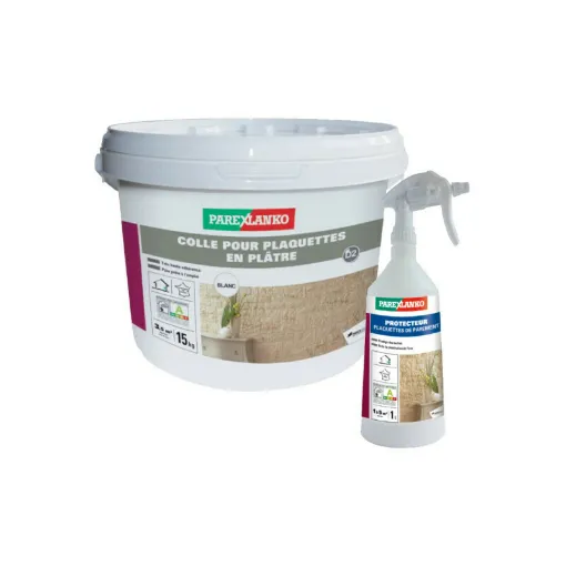 Picture of Pack PAREXLANKO - White plasterboard adhesive - 15kg - Protector for plasterboard - 1L