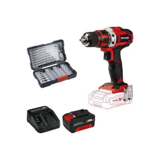 Picture of Pack EINHELL 18V Power X-Change Drill and Screwdriver - 18/40 Li-Solo - Starter Kit Power 4.0Ah - Set of 39 accessories