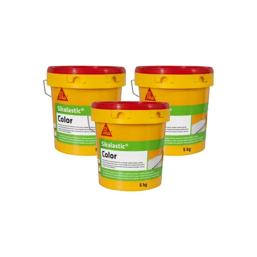 Picture of Set of 3 SIKA SikaLastic Color Flexible Waterproofing Roof Coatings - White - 5kg