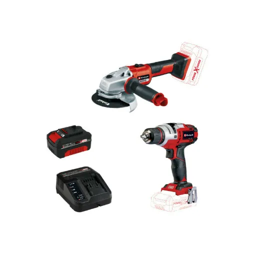 Picture of Pack EINHELL 18V Power X-Change - Screwdriver TE-CD 18 Li E-Solo - Angle grinder AXXIO - Starter Kit Power 4.0Ah