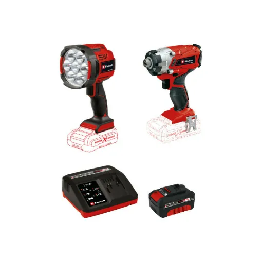 Picture of Pack EINHELL 18V Power X-Change - Impact driver TE-CI 18/1 Li-Solo - LED lamp TE-CL 18/2500 LiAC-solo - Starter Kit Powe