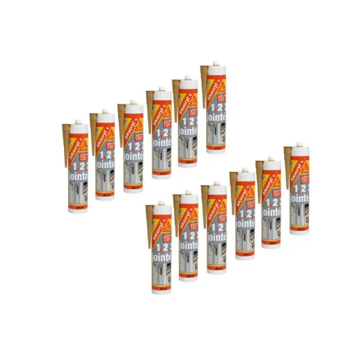 Picture of Set of 12 SIKA Sikacryl Plus Acrylic Putty - Oak - 300ml