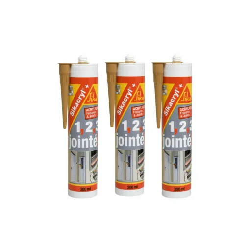 Picture of Set of 3 SIKA Sikacryl Plus Acrylic Putty - Oak - 300ml