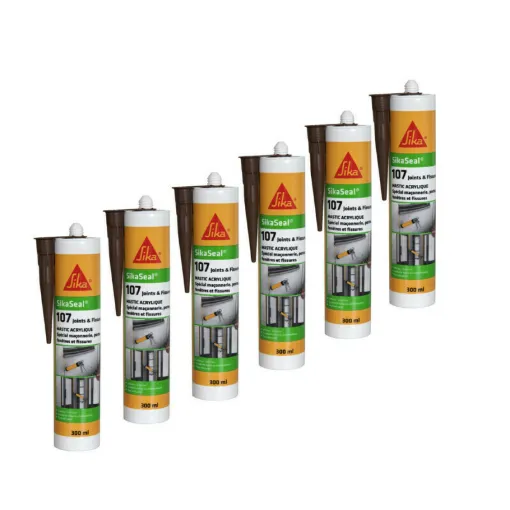 Picture of Set of 6 Special Acrylic Facade Sealants - SIKA SikaSeal 107 Joints and Cracks - Mahogany - 300ml