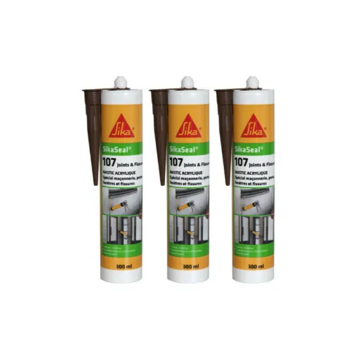 Picture of Set of 3 Acrylic Facade Sealants - SIKA SikaSeal 107 Joints and Cracks - Mahogany - 300ml