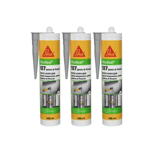 Picture of Batch of 3 acrylic sealants SIKA Sikaseal 107 Joint and Crack - Grey - 300ml