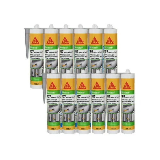 Picture of Batch of 12 acrylic sealants SIKA Sikaseal 107 Joint and Crack - Grey - 300ml