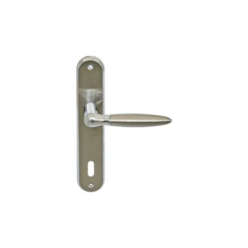 Picture of Door handle on key plate L model Ariane - Nickel-plated Matt