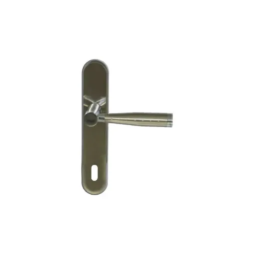 Picture of Door handle on L-shaped key plate Biarritz model - Nickel-plated Matt