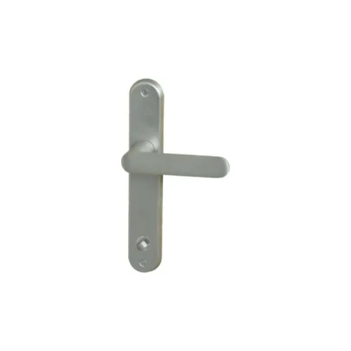 Picture of Door handle on plate with condemnation model Daphne - Nickel-plated Satin finish