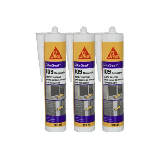 Picture of Set of 3 SIKA SikaSeal 109 Carpentry Silicone Sealants - Beige - 300ml