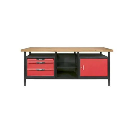 Picture of Workbench KS TOOLS professional - Red - 4 drawers - 190,5x63,5x85,5cm - 865.0210