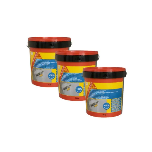 Picture of Batch of 3 wall patching pastes from 1,5 to 10mm thickness - SIKA ViscoCim 110 - Light grey - 25kg