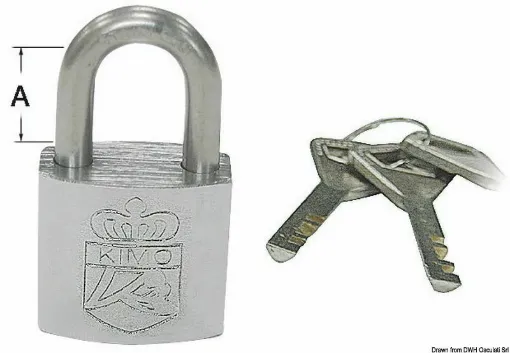 Picture of Chromed brass body, stainless steel bow. - Stainless steel padlock 25x19 mm - 38.021.25 - Oem