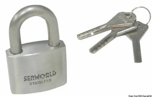 Picture of Body and bow made of stainless steel AISI 304, lock made of chrome-plated brass.