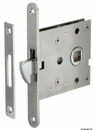 Picture of In chrome-plated brass, suitable for thin doors as well.