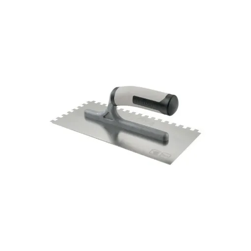 Picture of BELLOTA stainless steel serrated float - Bi-material handle - 12mm square teeth - 587412BIMINOX