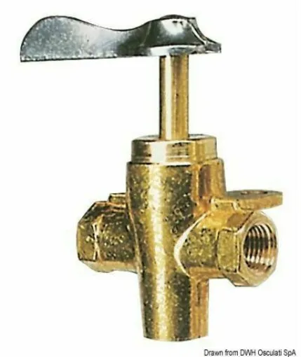 Picture of Complete with a two-hole flange for fastening, suitable for connecting two tanks to a single supply line. - 3/8 three-way fuel tap - 17.305.03 - Oem