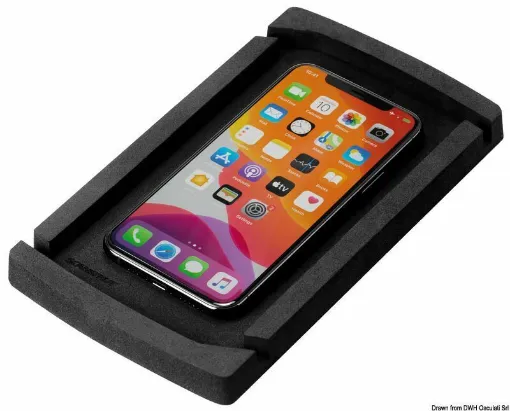 Picture of Keep your phone safe and charge it wirelessly at the same time. You can keep your phone securely on board, in sight, charged, and ready to go. Designed to be installed on any flat surface. Simply place your phone in the center of the mat and start wireless charging immediately (Qi certified article).