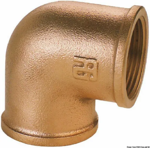 Picture of Elbow 90/F-F in bronze 1/4 - 17.560.01 - 90-degree elbow- F-F in bronze 3/8 - 17.560.02 - Guidi