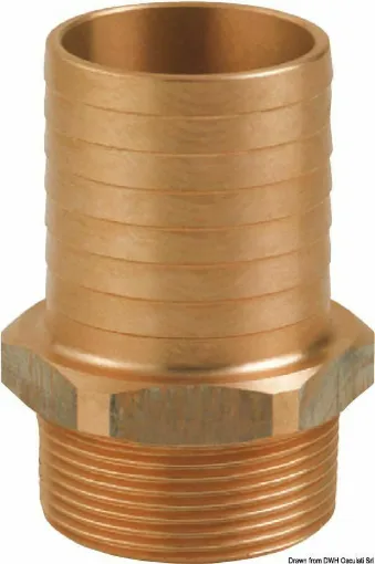 Picture of Bronze male hose connector 1/4 x 10 - 17.568.01 - Bronze male hose connector 3/8 x 10 - 17.568.02 - Guidi