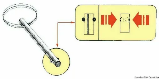 Picture of Equipped with spring-loaded recessed balls on one end and a grip ring on the other. Ideal for awning forks (46.662.00). - Self-locking stainless steel plug 6x38 mm - 37.264.15 - Oem