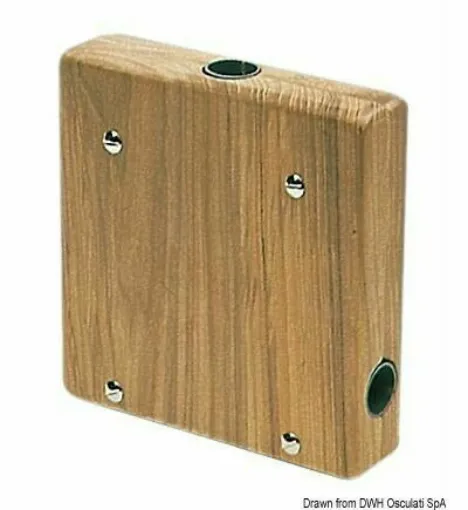 Picture of Teak engine door 175x175x45 mm - 71,208,90. - Teak motor door with 3 terminals - 71.208.91 - Arc