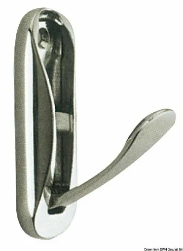 Picture of With stainless steel spring. - Chrome-plated brass coat hanger 75x25 mm - 38.104.01. - Oem