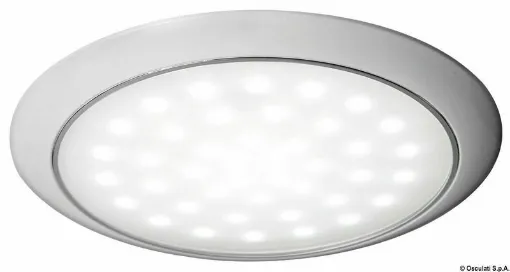 Picture of ABS body, frosted glass lens. Without recess. Ultra-thin version with touch switch and two levels of brightness. - Ultra flat LED light 12/24 V 3 W - 13.408.02 - Oem