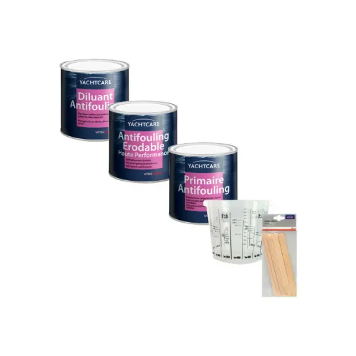 Picture of Pack YACHTCARE special grey paint -Antifouling-Diluent-Primer and accessories- 3x 750 ml