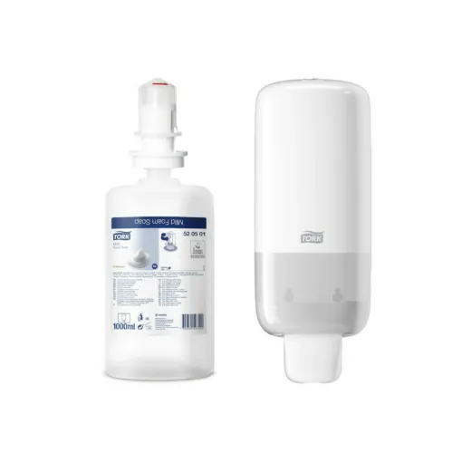 Picture of Tork dispenser pack for foam soap S4 white 561500 - Soft foam soap 1L