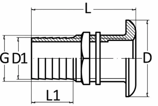 Picture of Brass 3/8 x 15 mm seawater discharge - 17.323.00