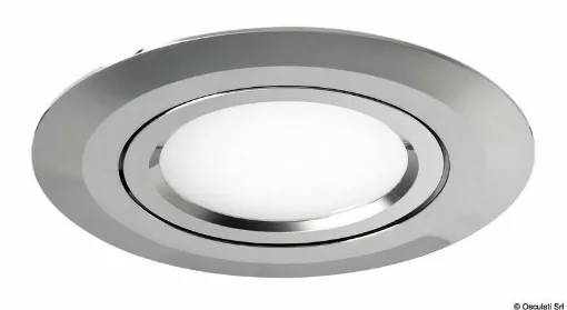 Picture of Chrome-plated lightweight alloy carcass, stainless steel accessories. Polycarbonate lens. LED 3030, warm light. - Adjustable ceiling light LED white 2W - 13.437.20 - Oem