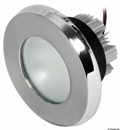 Picture of Body in PBT with aluminum heat sink. Crown in micro-cast stainless steel. Emits a powerful diffuse and natural light.