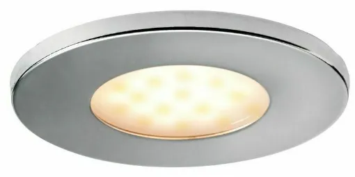 Picture of Body made of technopolymer. Finishing ring made of polished AISI 316 stainless steel. Opaline polycarbonate lens. Screwless fastening, with stainless steel springs. - LED ceiling light with built-in dimming - round - 13.444.01 - Oem