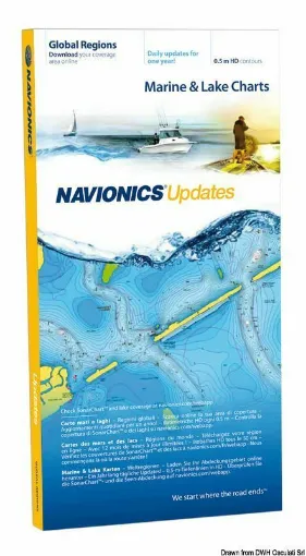 Picture of It is the most affordable product to update your old cartography and switch to the latest generation Navionics+ with one year of updates included. The update can be done from a Navionics card (Gold or Silver but not Platinum+) or even from a card of another brand such as C-MAP, Fishing Hot Spots, Garmin, LakeMaster, Lowrance, Magellan, and TrakMaps (as long as they are on SD or MicroSD). Once purc