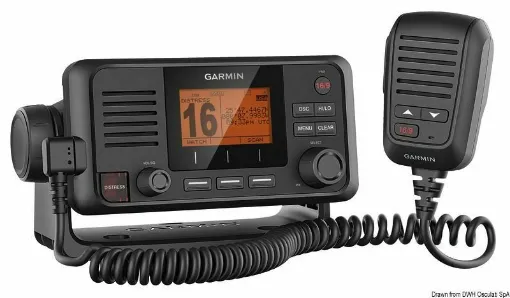 Picture of The latest generation Garmin communication systems with innovative design are robust, compact, and equipped with the Class D DSC system that allows, by pressing a single button, to make an emergency call with the MMSI (vessel identification code) and its position. They connect via the NMEA 2000 network to compatible Garmin chartplotters and multifunction displays for a true integrated onboard syst