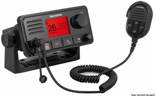 Picture of The new Ray63/Ray73 VHF radios are complete VHF radios with all the essential features needed for boating. Additionally, thanks to the optional Raymic handset, you can have full control of the radio and intercom function from a second remote onboard station. - DSC Class D transceiver.